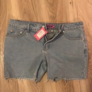 Edikted Blue Jean Shorts Frayed Hem Casual